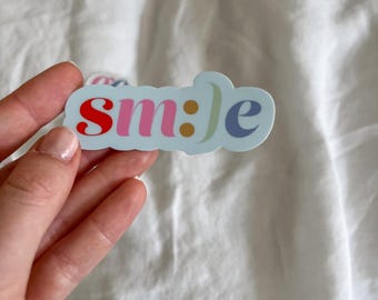 Glimlachsticker | Waterdichte mat vinyl sticker
