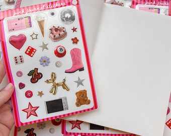 Trinket Junk Journal 5x7 Sticker Sheet,Scrapbook Stickers, Journal Cover Stickers,Kiss Cut Sticker , Junk Journal Supplies, Vinyl Stickers