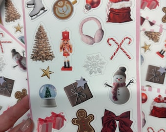 Adesivos de Natal para Scrapbook, Adesivos de Vinil Brilhante 5x7 para Enfeites
