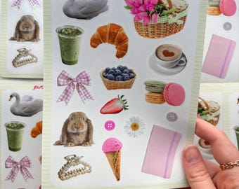 Pinterest girl pink  Journal Stickers, 5x7 Glossy Vinyl Sheet (Digital Download)