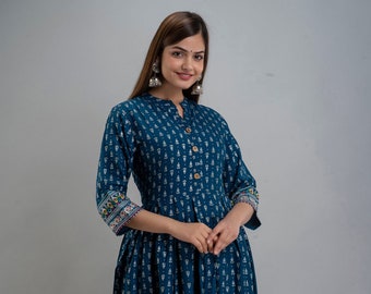 Designer Printed Anarkali style Rayon kurti for Women & Girls|| Designer kurti || Anarkali gown || Printed kurti || Gift for her ||free ship