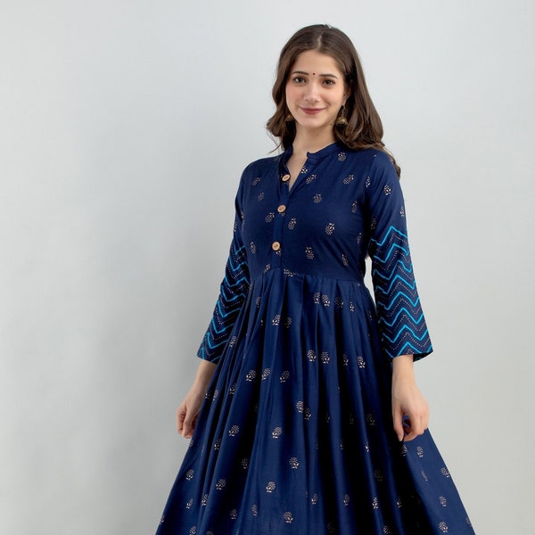 Designer Printed Anarkali style Rayon kurti for Women & Girls|| Designer kurti || Anarkali gown || Printed kurti || Gift for her ||free ship