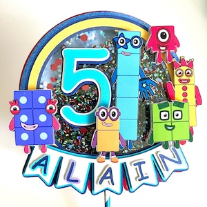 Number blocks cake topper, number blocks birthday, birthday cake topper, shaker cake topper, cake topper, boy cake topper, number blocks