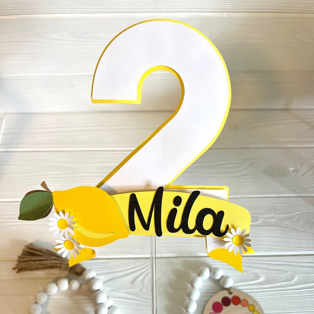 Lemon Cake Topper Fruit Cake Topper Personalized Cake Etsy