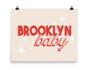 Brooklyn Baby Poster | Retro Typography New York Print