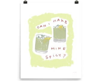 Margarita Oil Pastel Print | Bar Cart Tequila Cocktail Poster