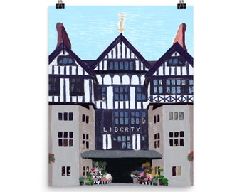 London Travel Art Print | Liberty London | UK Landmark Poster | Europe Art | Traveler Gift | Travel Memories | Travel Decor | Home Decor
