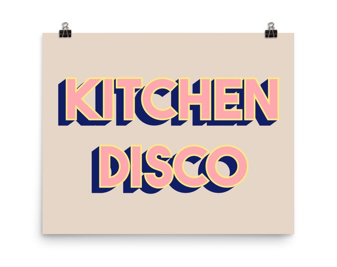 Kitchen Disco Print | Funky Kitchen Poster | New Home Decor | Dance Mirrorball | Housewarming Gift