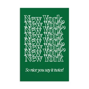 Tipo impressão da cidade de Nova York | Dizendo verde e branco | Estampa minimalista chique