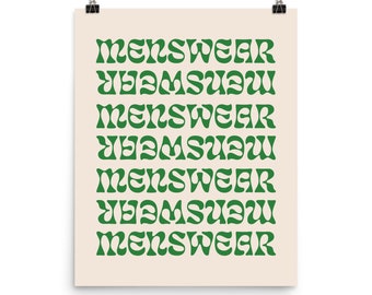 Menswear 1975 Poster | Multiple Colors Available | Lyric Print | Funky Retro Font Artwork
