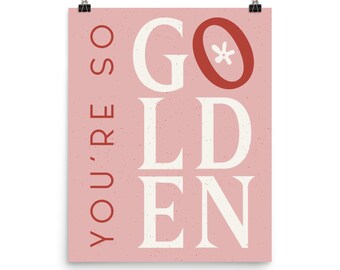 Golden | Fine Line | Music Print | Lyrics Print | Unframed Music Art | Gig Poster | Concert Poster