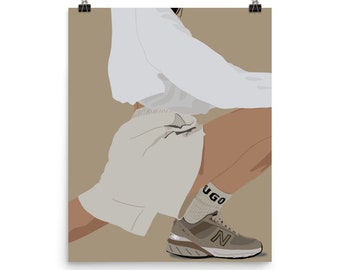 Sporty Beige | Trendy Fashion Blogger | Vibey Illustration Print