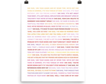 She Said | 1975 | Indie Pop Music | Gig Poster | British Pop | Minimalist Typography