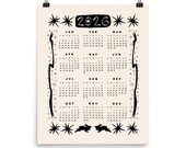 2026 Aesthetic Calendar | Printable One Page Year at a Glance | Celestial Wall Art Poster