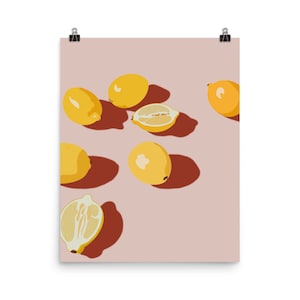 Bright Lemons | Boho Chic Drawing | Fruit Magazine Illustration Print