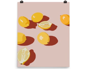 Bright Lemons | Boho Chic Drawing | Fruit Magazine Illustration Print