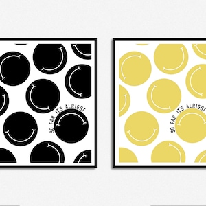 So Far It&#39;s Alright | Smiley Face | Indie Pop | Lyrics Wall Art | 1975 (Digital Download)