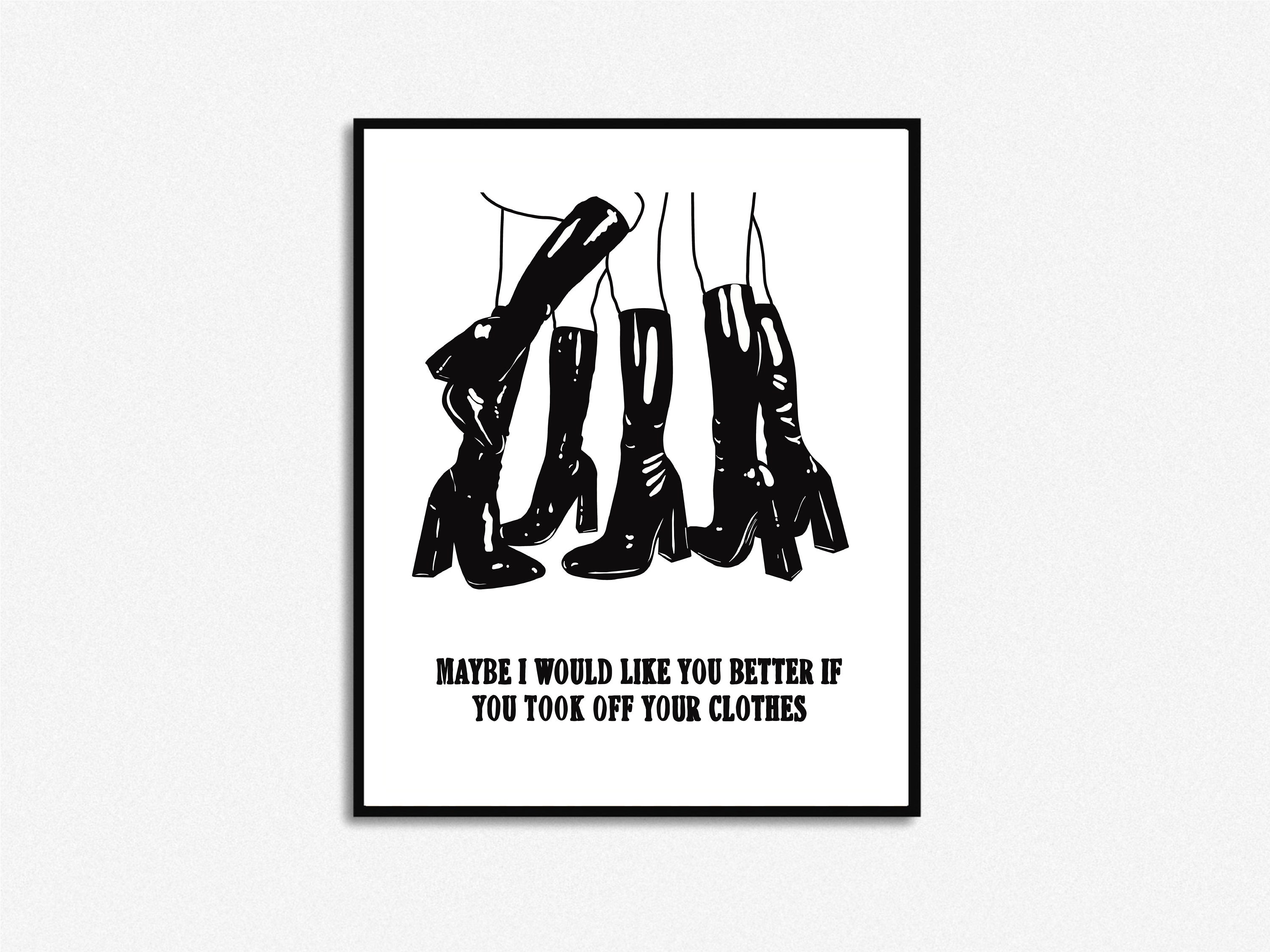 Discover Too Shy | Retro Go-Go Boot Print | Disco Themed Art Poster