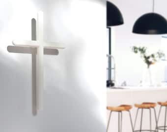 Wall Cross, Cross Wall Hanging, Modern Cross Decor, Religious Gift, Jesus Christ, Decorative Christian Wall Art, Baptism Gift | WOW