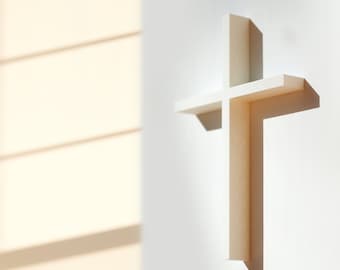Wall Cross, Wall Hanging Large Cross, Cross Decor, Cross Ornament, Simple Minimalist Cross for Home Church Decor Gifts | LARGE FAITH