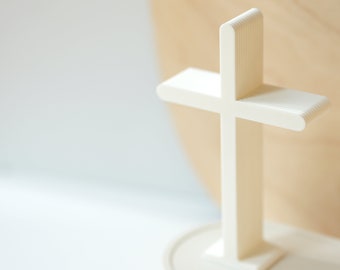 Standing Cross, Minimalist Desk Cross, Table Top Cross, Cross with Base, Christian Home Shelf Decor, Cross with Stand, Simple Cross  | HERE
