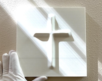 Relief | Modern Minimalist Square Cross - Christian Home Decor