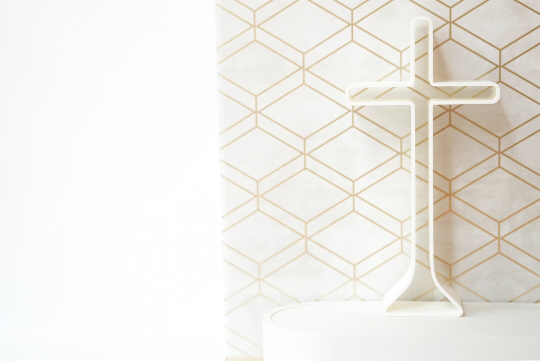 Standing Cross, Desk Cross, Table Top Cross, Cross With Base, Shelf Cross on Stand, Minimalist