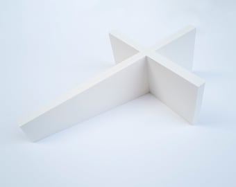 Wall Cross, Wall Hanging Cross, White Cross, Christian Cross Wall Decor, Wall Crosses for Home, Modern and Contemporary Cross | TWELVE
