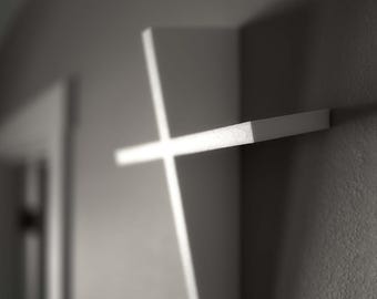 Wall Cross, Wall Hanging Cross, White Cross, Christian Cross Wall Decor, Wall Crosses for Home, Modern and Contemporary Cross | TWELVE