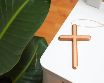 3D Printed Christmas Cross Ornament | Christian Home Decor