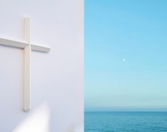 Minimalist Wall Cross, Christian Home Decor, Baptism Gift, Modern White Cross for Wall, Christian Housewarming Gift,Cross Wall Hanging Decor