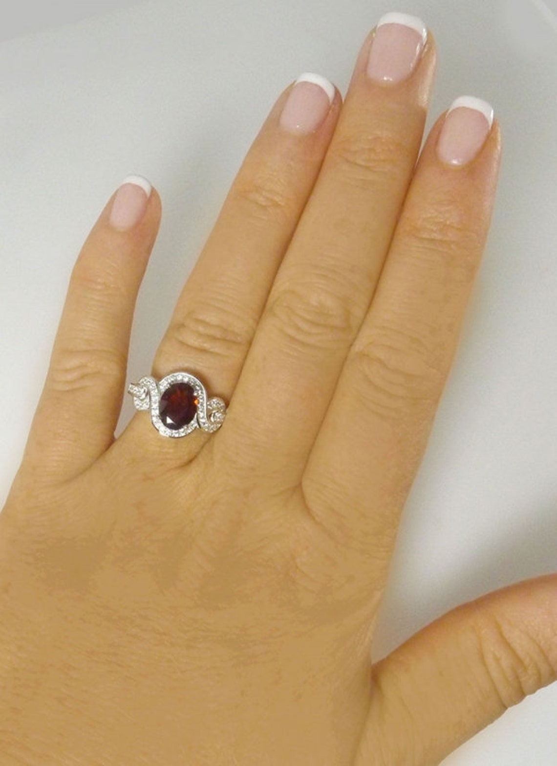 Silver ring Red stone ring Unique Promise ring Etsy