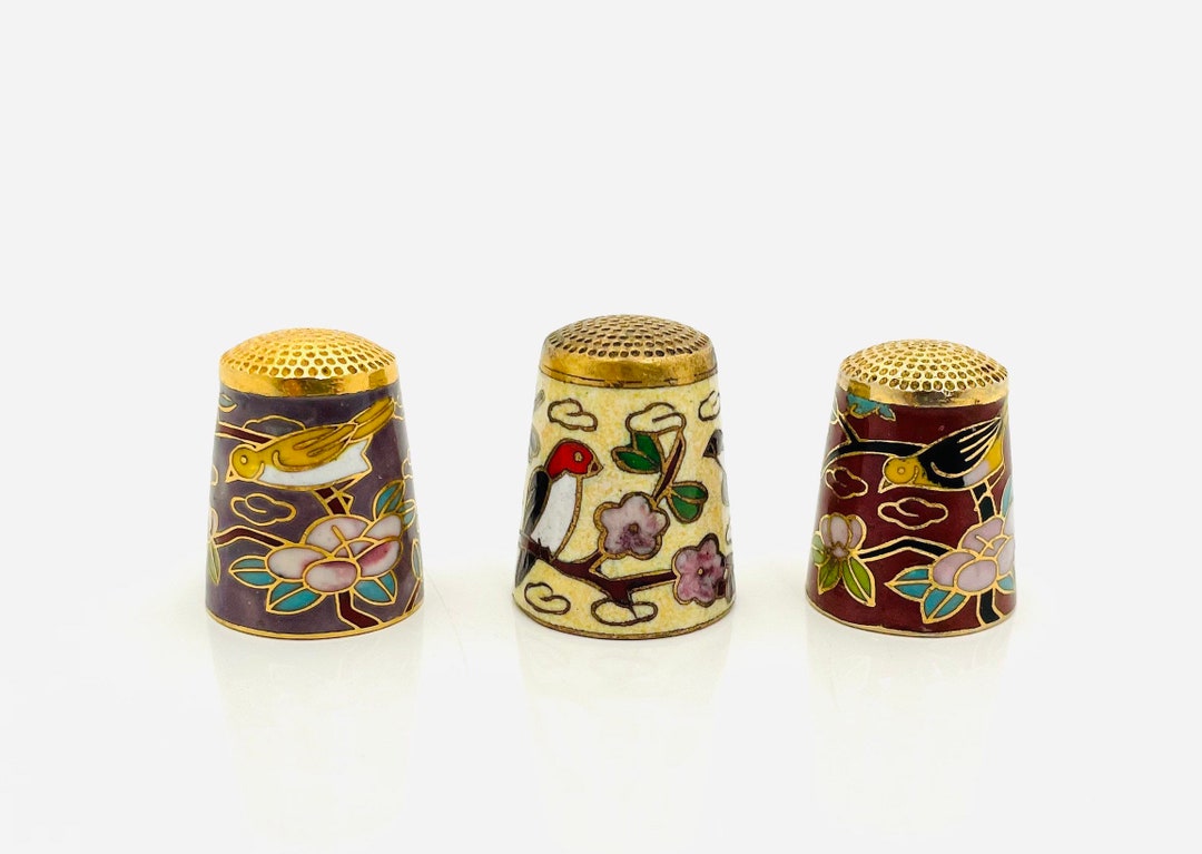 Three Vintage Cloisonné Thimbles. Cloisonné Thimbles in Etsy