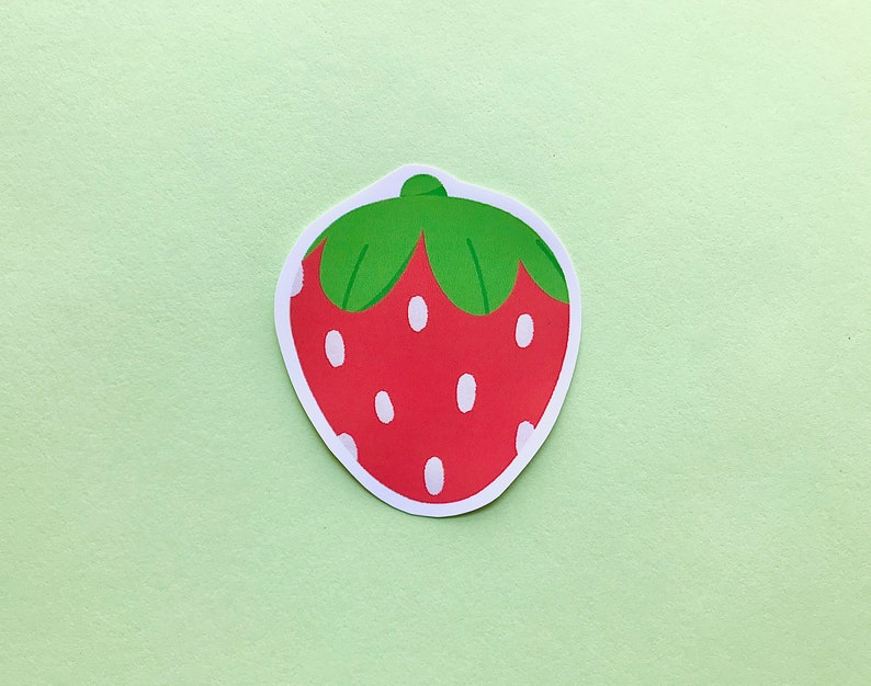 Kawaii Strawberry Vinyl Sticker Cute Decal for Accessorizing - Etsy