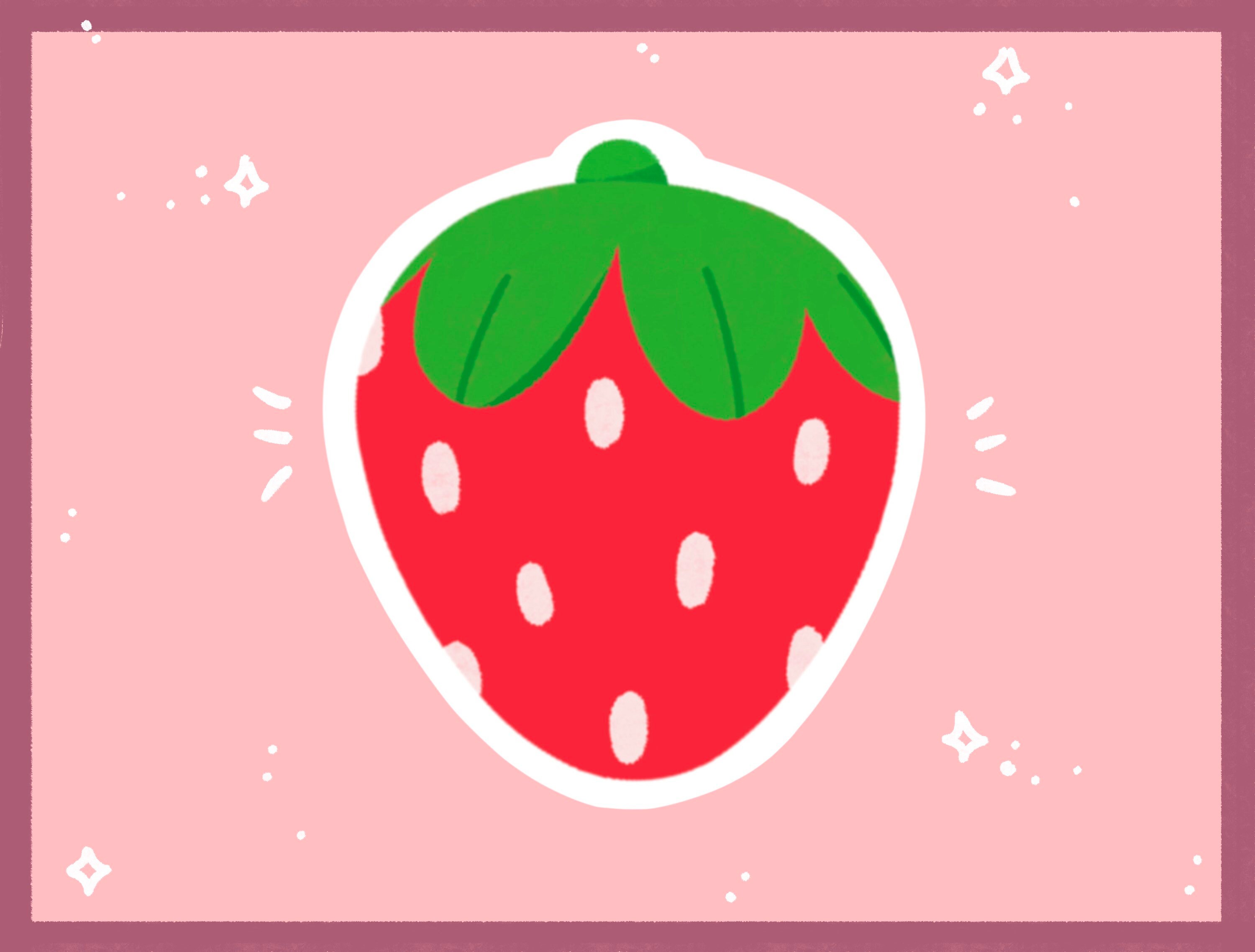 Kawaii Strawberry Vinyl Sticker | Cute Decal for Accessorizing - Etsy
