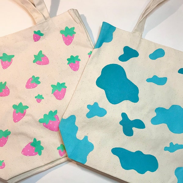 Hand-painted Canvas Tote Bags with Coin Purse