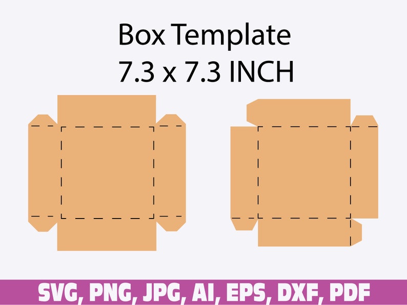 Square Box Template, Box Template svg, gift box template, box template, square gift box template, box templates, packaging box image 1