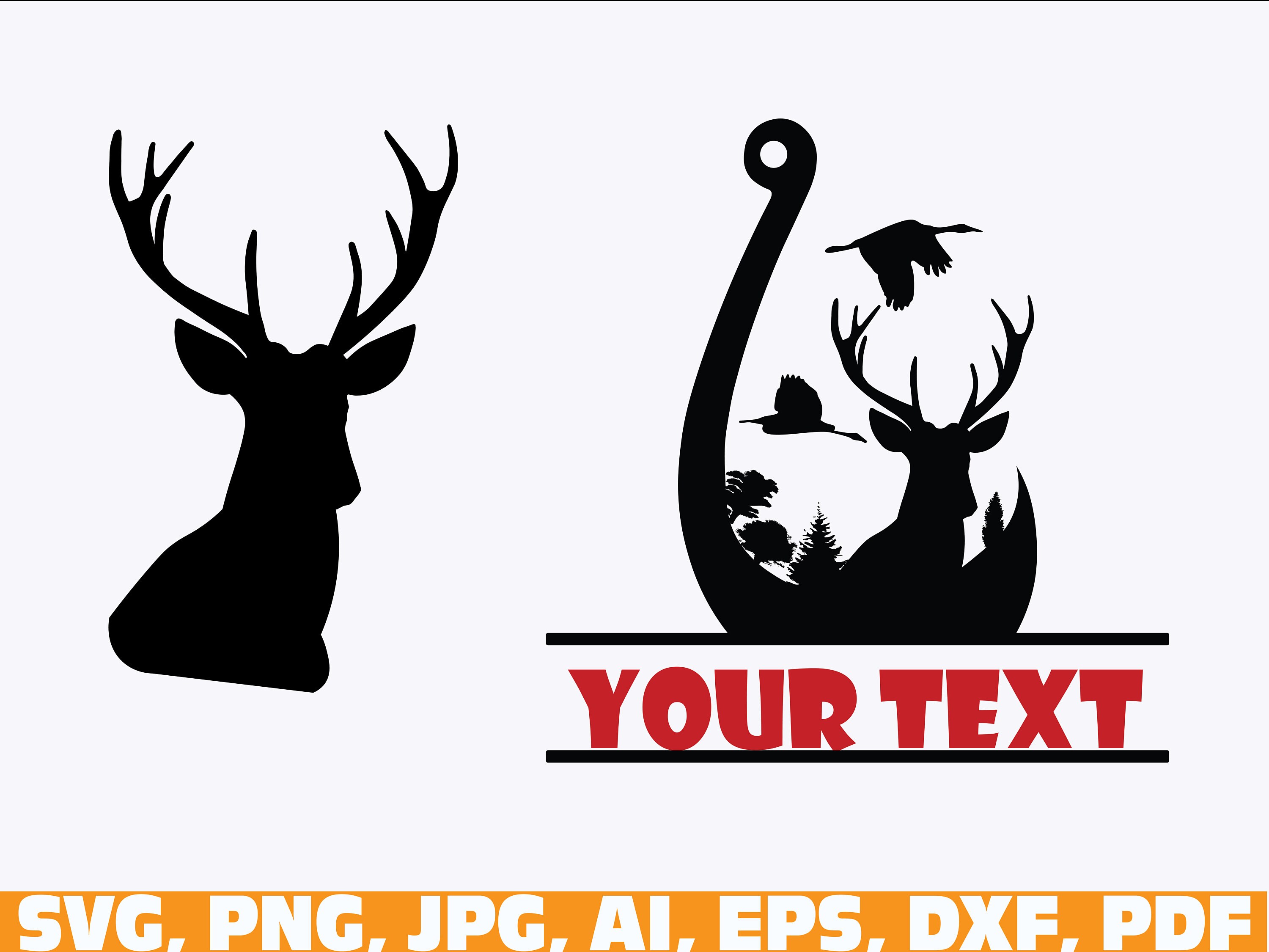 Deer Monogram Svg Hunting Monogram Svg Hunting Svg Name Etsy