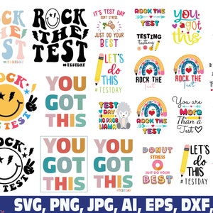 rock the test svg png bundle, you got this test day svg, Test Day svg png, testing day svg, last day of school svg, Testing, Teacher Svg