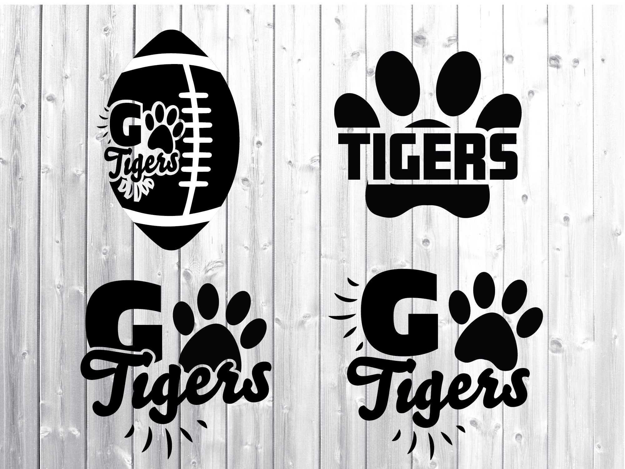 Tigers svg football svg Paw svg Go Tigers svg Tigers Etsy