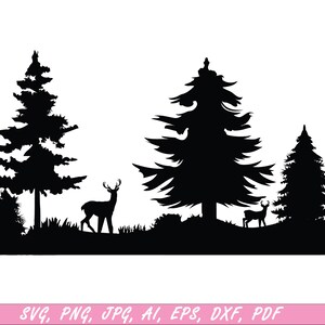 Forest SVG Bundle, Tree Silhouette, pine trees, Forest Tree Silhouette SVG Bundle, Layered cut file, Spruce,Cut File,Bundle, Mountain svg