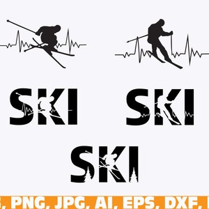 Heartbeat Skiing SVG, ski svg pnh, skiing svg png, ski heartbeat ekg svg, Adventure snowboard svg, skier heartbeat svg, winter svg png