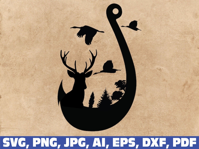 Duck Deer and Hook SVG hunt and fish svg bundle fishing usa flag fishing svg hunting USA flag hunting svg fishing hunting svg bundle