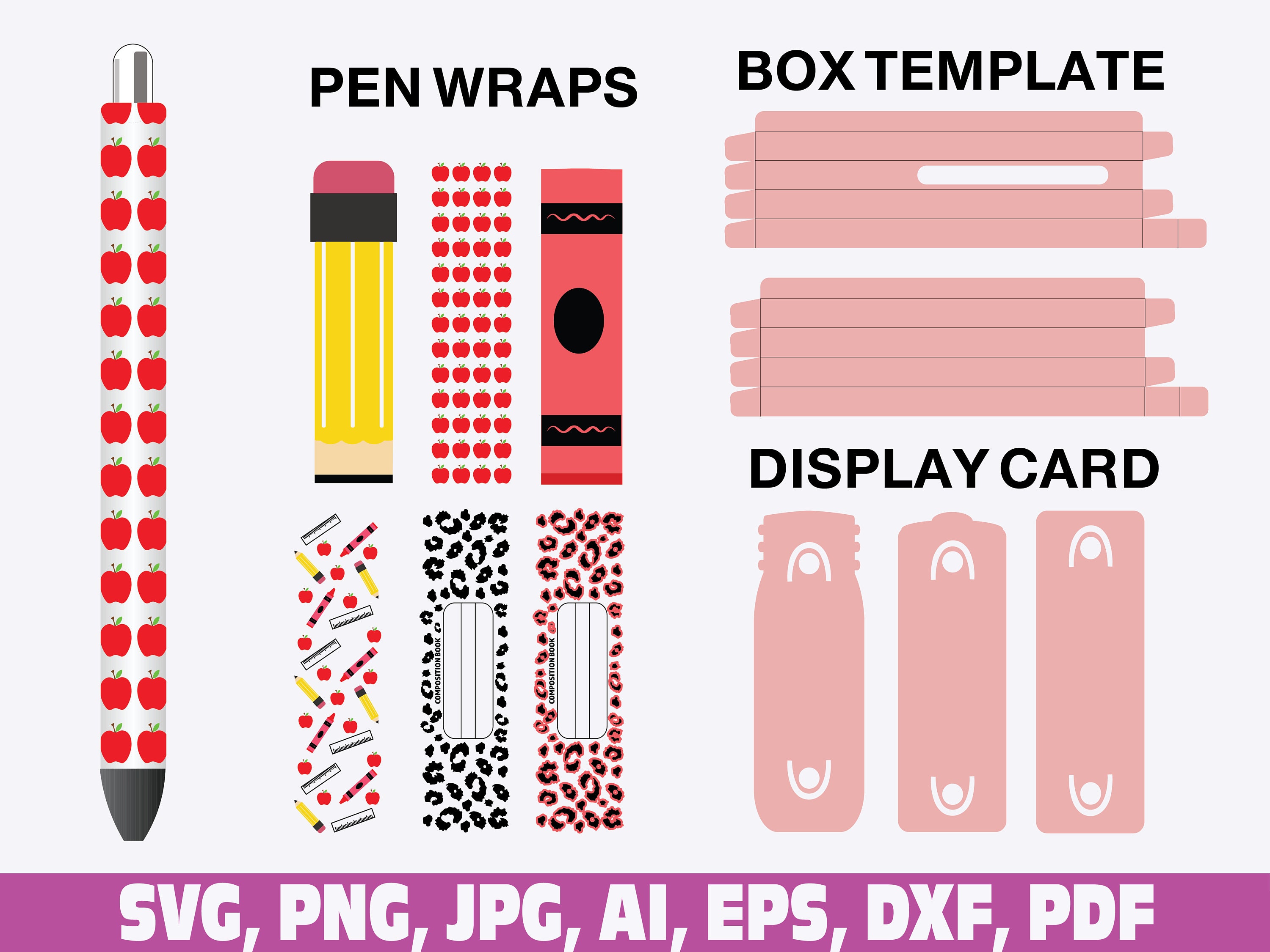 Pen Box Template 4 Bundle, Perfect Size for Inkjoy Wrap Epoxy Pen