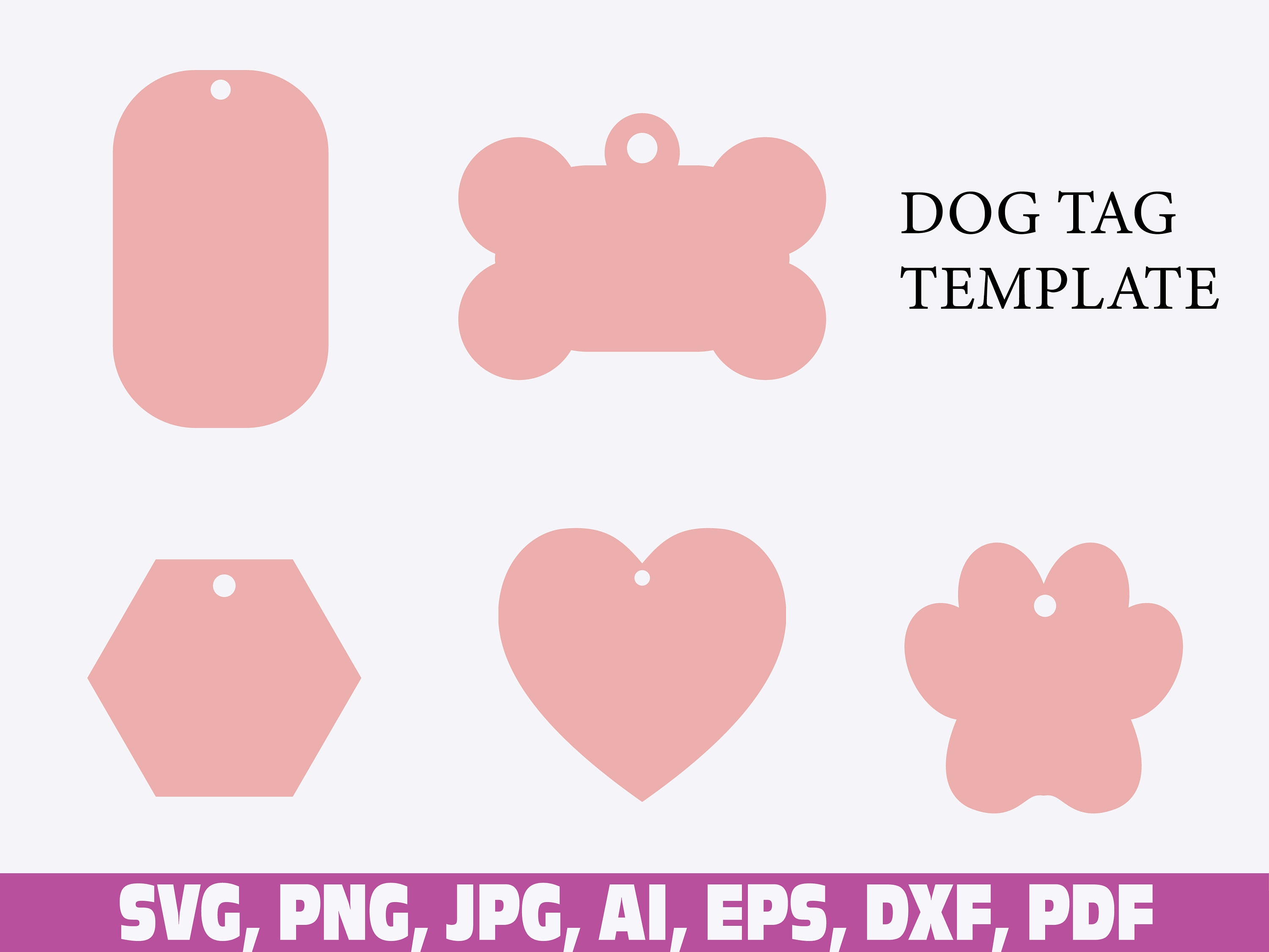Dog Tags Svg Dog Tag Template Dog Tag Template Svg Dog Tag Etsy UK