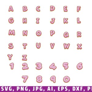 Donut letters svg, donuts alphabet letters and numbers svg, Alphabet donut svg, donut svg, donuts png, alphabet donut cuttable files, NUMBER