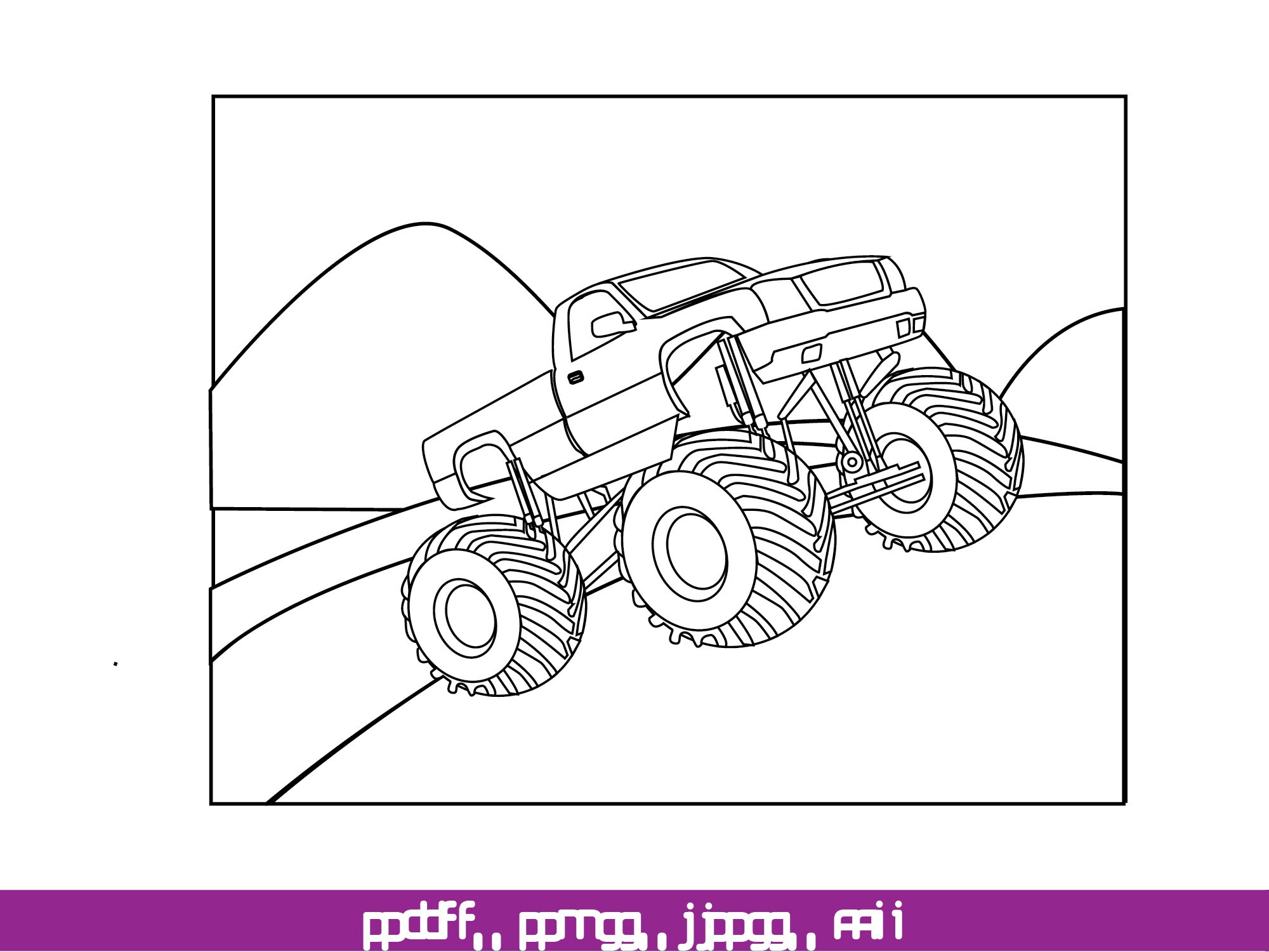 Monster Truck Coloring Pages for Kids 02 Graphic by WinSum Art · Creative  Fabrica