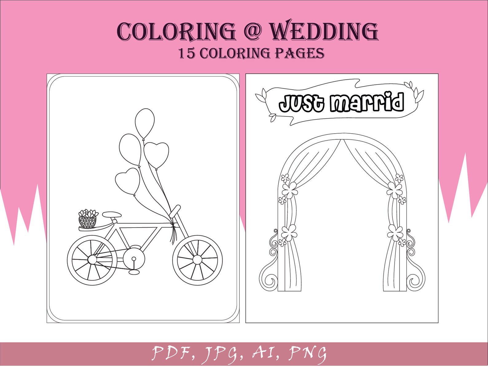 Printable Coloring Pages for Wedding Kids Wedding Favor - Etsy Printable Coloring Pages for Wedding Kids Wedding Favor - Etsy