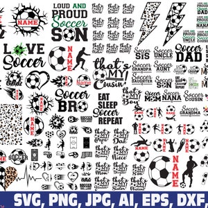 soccer svg bundle, Soccer font alphabet letters svg, Soccer Svg, soccer family dad svg, soccer ball name frame svg, Soccer player svg,Team