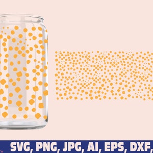 Dalmatian Spots Libbey Glass Wrap SVG Dots 16oz Libbey Can Svg Png DXF Libbey Cup Animal Print Cutting File Instant Digital Download